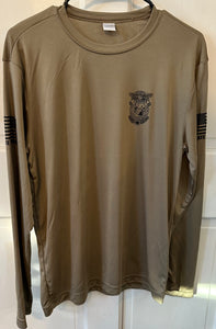 State Trooper Dry Fit Long Sleeve w/ Badge - Coyote Brown