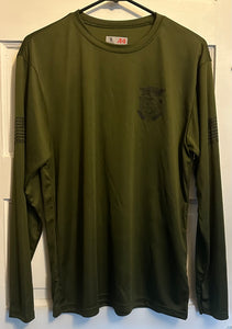 State Trooper Dry Fit Long Sleeve w/ Badge - Military Green