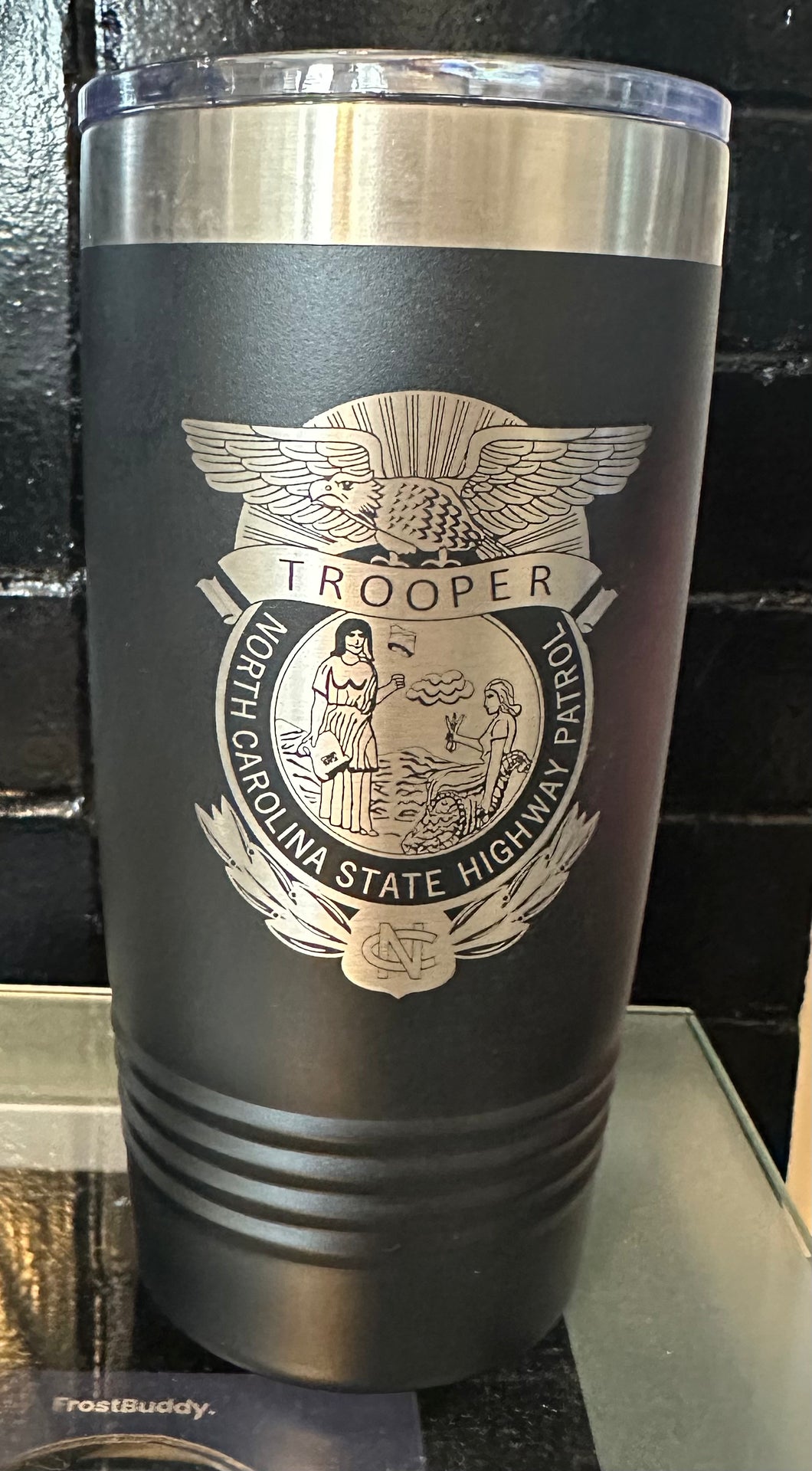 20oz Tumbler w/  Badge Black