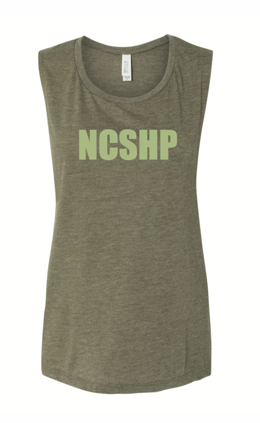 BELLA+CANVAS ® Women's Flowy Scoop Muscle Tank (Heather Olive)