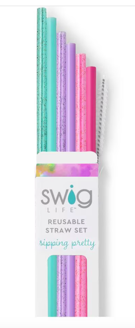 Swig - Cloud Nine Glitter Reusable Straw Set