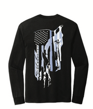 Load image into Gallery viewer, Caisson - Thin Blue Line Horse Flag L/S T-Shirt
