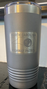 20oz Tumbler w/ Etched Shoulder Patch (Grey)