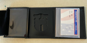 Trifold Hidden Badge and ID Wallet w/ Credit Card Slots (RF Blocking)