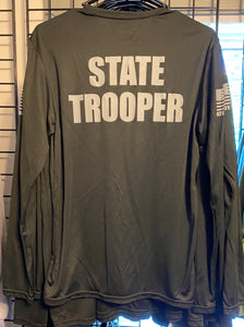 State Trooper Dry Fit Long Sleeve w/ Badge - Black