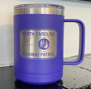 15oz Coffee Tumbler  w/ Shoulder Patch Purple