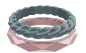 Qalo Stackable Collection - Ridescent Slate & Iridescent Pink