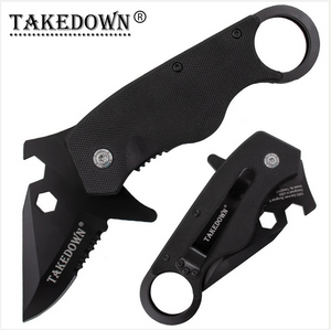 Takedown Trigger Action Knife - Black
