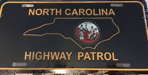 NC Highway Patrol License Plate Gold